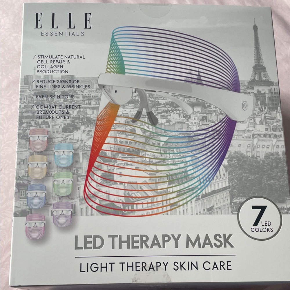 Elle LED Therapy Mask — White with Rainbow LEDs